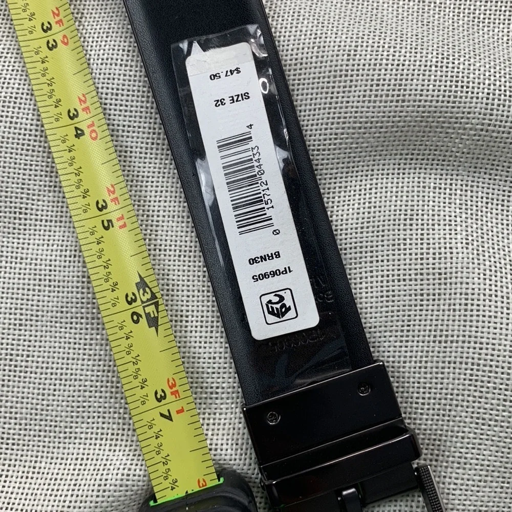 Perry Ellis Gunmetal Squares Ii Belt Size 32